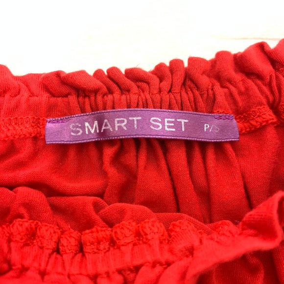 3/$25 Smart Set Red Ruffled Top Summer Shirt S - Picture 8 of 10